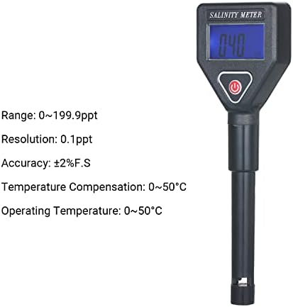 Refratômetro de salinidade Huiop, água do mar refratômetro portátil portátil medidor de salinidade ATC Salinômetro Aquário