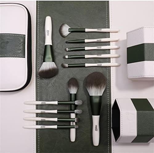 LXXSH 12 Brush de maquiagem de vidro verde Conjunto de escova de sombra de escova de pó completa (cor: a, tamanho