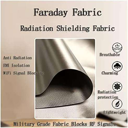 Proteção EMF de blindagem Faraday Fabric, EMF/RFID/EMI/RF Bloqueando tecido anti-radiação 5G para roupas à prova de radiação