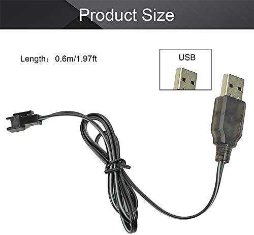 Bettomshin SM-2P Cabo de carregamento USB positivo para o carro RC 3.6V 250mA NI-MH NI-CD Bateria 2PCs