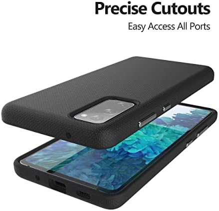 Kiomy Dual Camadas Caso para Samsung Galaxy S20 Fe 5g + 2 Pacote Protetor de tela de vidro temperado, Proteção de corpo inteiro à