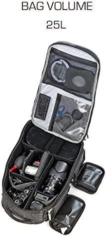 Mochila da câmera Toxic Valkyrie - Bolsa de câmera acolchoada de armazenamento inteligente com suporte lombar