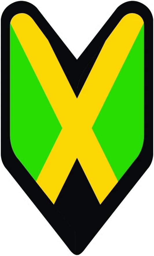 Adesivo de crachá do motorista jamaicano auto adesivo de vinil wakaba folha soshinoya jamaica jm jam - c1227 - 6