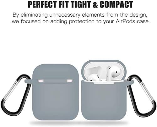 Capa de proteção de silicone Handpe [LED frontal visível] para Apple AirPods 2 [Compatível com AirPods 1]