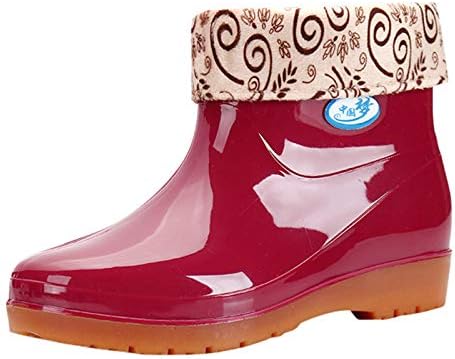 Botas de chuva para mulheres bezerro largo, botas de chuva feminina de panturrilhas impressas de borracha à prova d'água