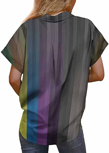 Blusa de brunch para mulheres Tops de manga curta tshirts Coloque a tartaruga colarinho gradiente de spandex PRIMEIRA Blusa do outono 2023
