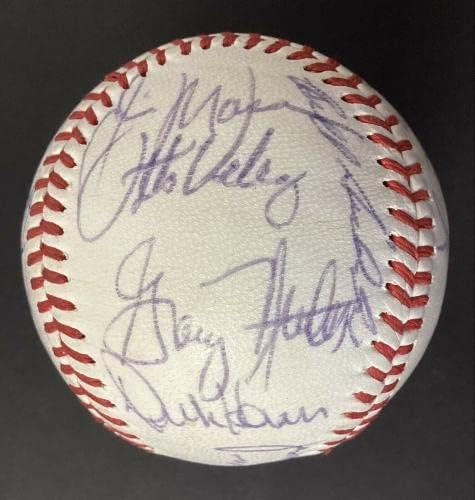 Thurman Munson assinou o beisebol de 1974 Yankees Whitey Ford Auto +24 Sigs Hof JSA - Bolalls autografados