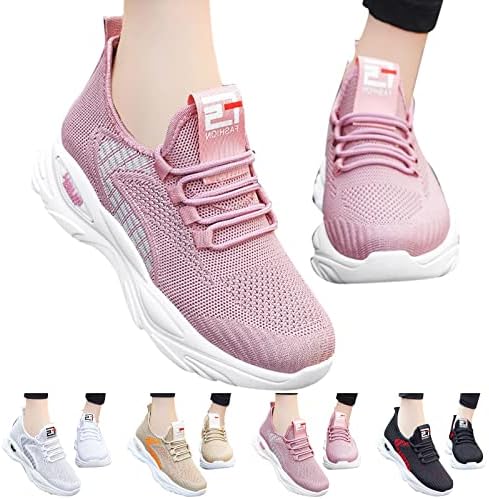 Tênis femininos sapatos esportivos de moda planície malha de tecido respirável e elástica tênis elástica e elástica tênis casuais