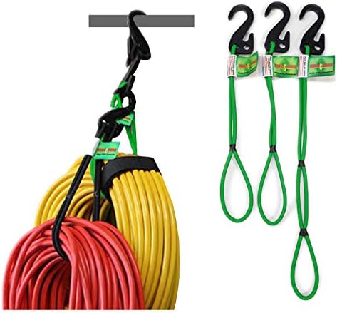 Cordos de bungee de gancho e pendurar - cabos de armazenamento e organização - Mangueiras, cabos, escadas, bicicletas, ferramentas e muito mais. Um organizador incrível!