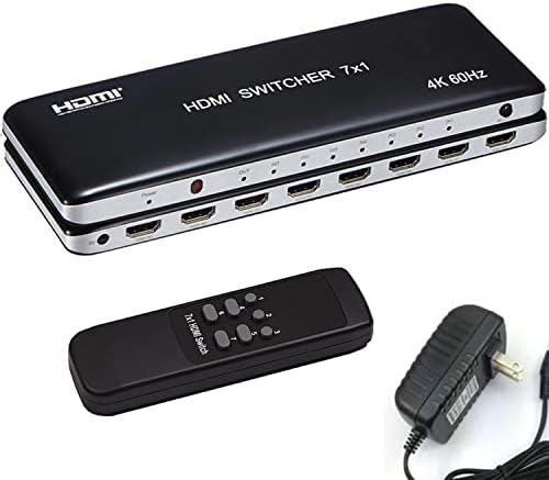 Switch YHS HDMI 7x1 Switcher HDMI 7 em 1 OUT Caixa de 7port de Switch HDMI com controle remoto IR HDMI 2.0 HDCP 2.2