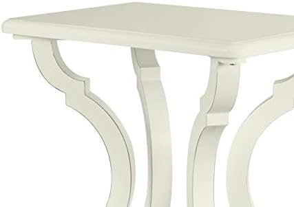 Tabela lateral branca de Finecasa, mesa de destaque, mesa de extremidade branca com prateleira, mesa de cabeceira branca, pernas