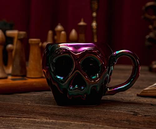 Disney Villains Rainha maligna envenenar a maçã iridescente eletroplinado 3d caneca de cerâmica esculpida | Xícara de