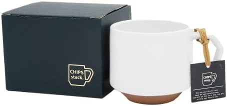 Chips Inc. Chips Japão Caneca de café em cerâmica empilhável, xícara de chá - lava -louças de 9,5 oz