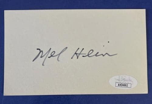 Mel Hein assinou 3x5 Índice Card NY Giants Futebol HOF JSA COA AH34662 - NFL CUTA SIGNATATURAS