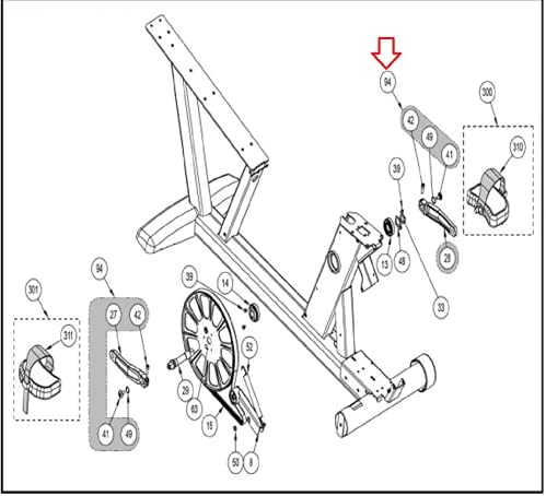 Hydra Fitness Exchange Right Arm Ax-17959 Works w Cybex Go 500c 530c 530r 750r E3 LED Bike Recumpent