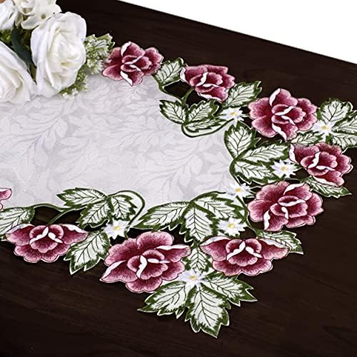 Romart Vintage Floral Table Runner: 13 x 34 polegadas Flor Cutwork Cenário de cômoda bordado para a cozinha em casa Dining Dining