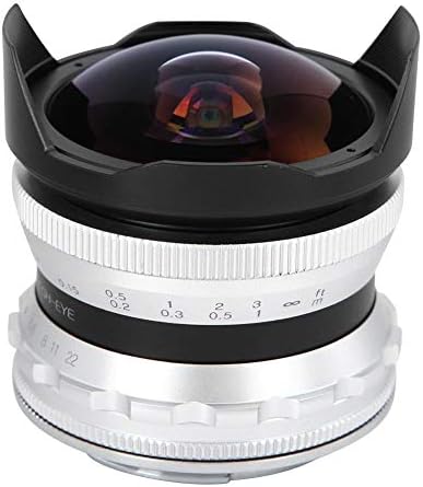 Acessório de câmera sem espelho da lente Vifemify, 7,5 mm F2.8 Fisheye Lens de câmera sem espelho Otimize o suporte de bronze e nex para A5000 A6000 A6300 A6500, ECT