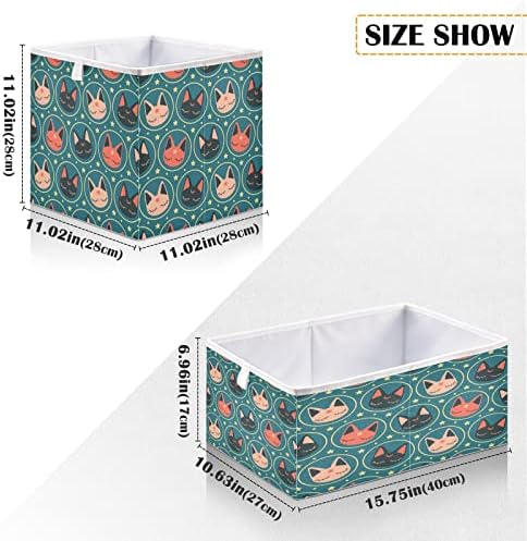 Organizador de cubos de armazenamento dobrável de Alaza, Kawaii Space Cats Storage Storage Closet Shelf Organizer com alças