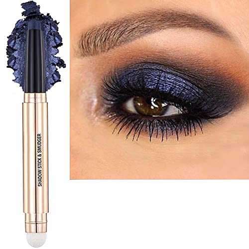 2 In1 Midnight Black Shishadow Stick Makeup, Lápis de sombra lisa de Shimmer Creme, Hipoalergênico à prova d'água duradoura sombra-texto