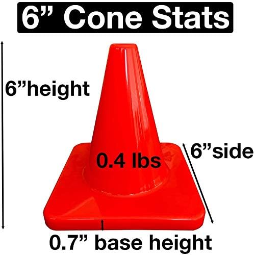 LVL10 Sports Sports Heavy & Tough Cones - não voará para o vento ou a crack - várias cores e pacotes - Cones de treinamento profissional