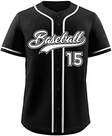 Botão de beisebol personalizado Down Down Jersey Hip Hop Circhas costuradas uniformes esportivos personalizados para homens jovens