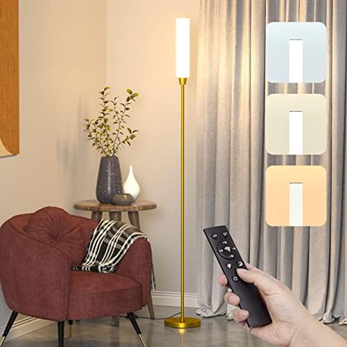 Lâmpadas de piso Mudodi para sala de estar com controle remoto, lâmpada de espera minimalista de escurecimento de