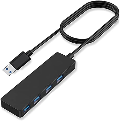 USB 3.0 Hub 4 porta hub USB Ultra Slim Portable Data Hub aplicável Forelaptop, teclado PS4 e adaptador de mouse para Dell, Asus, HP, MacBook Air, Surface Pro, Acer, Flash Drive, HDD móvel, impressora （3,3ft
