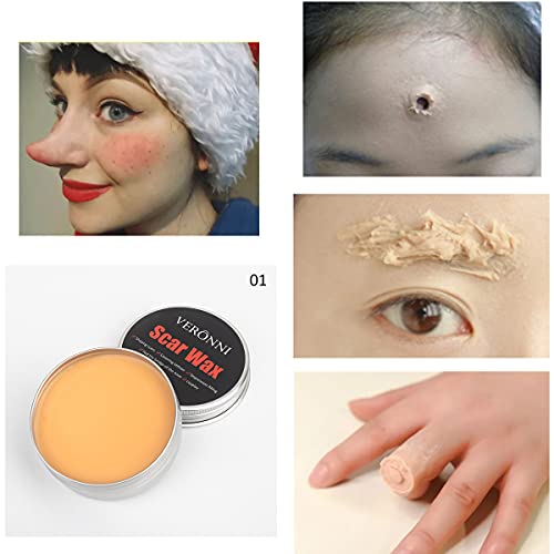 60g Scar Wax SFX Maquiagem Modelagem de Ferida Cera de Maquiagem com Spatula Efeitos Especiais Maquiagem Branca Tons de