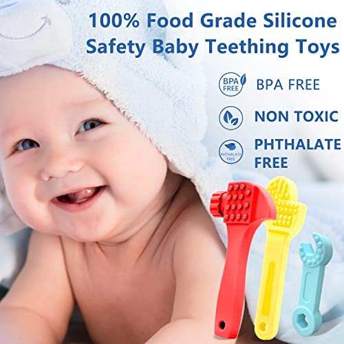 Brinquedos de dentição para bebês de 0 a 6 meses, dentes de bebê Dhoza para bebês de 6 a 12 meses, gomas de mastigação