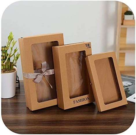 ALREMO Huangxing - Caixa de papel de 10 peças de Natal com caixas de presente de janela sacos de presente de plástico