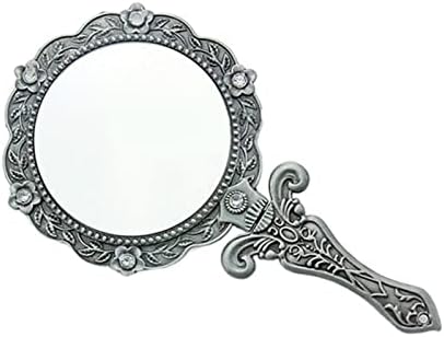 Trjgtas vintage hzj espelho de mão handheld decoração vintage espelho dobrável espelhos de metal vintage