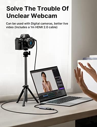 Cartão de captura de vídeo 4K, Adaptador de câmera externo JSAUX HDMI para USB Video Audio Gravadora em 1080p@30Hz,