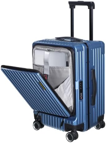 S UNITE STAR 20 polegadas Carry On Bagage com bolso do laptop dianteiro, mala de moldura de alumínio Hardshell ABS+PC+PC+com