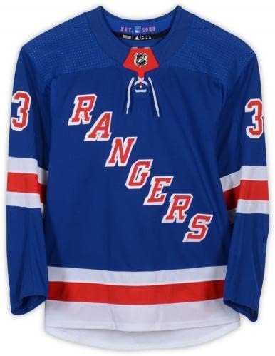 Fredrik Claesson New York Rangers Usado 33 Blue Set 2 Jersey da temporada 2018-19 NHL - tamanho 58 - jogo usado NHL Jerseys