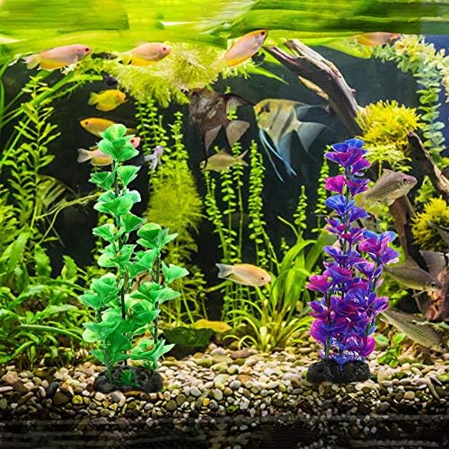2pc Planta de aquário plástico 11 polegadas de altura, simulação de algas grama de origem química de decoração livre de decoração, tanque de peixe decoração de tanques flutuantes para aquaplaning escritório doméstico decorativo decorativo