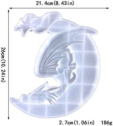 Molde de silicone em dragão 3D, molde de resina de animais grandes, estátua de animal DIY Fazendo o molde de elenco de resina epóxi, para presente de ornamento de armário de porta pendurado, decorações de artesanato de arte em casa