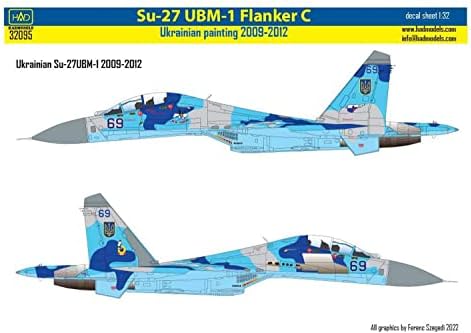 Modelos tinham modelos 1/32 Ucraniano Air Force SU-27UBM-1 Flanker C 2009-2012 Modelo de plástico Decalque HAD32095