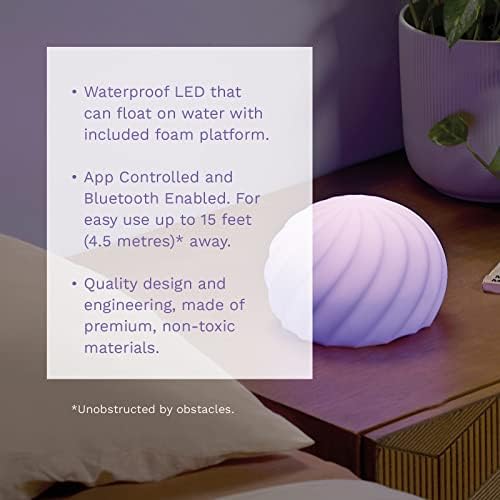 Lâmpada de LED de Cyrene - Bluetooth de cor flutuante à prova d'água - Mudança de cor de luminária controlada por aplicativos Orb de bola LED para piscina e banheira de hidromassagem - Luz de bola de silicone recarregável -9 em x 5,9 em