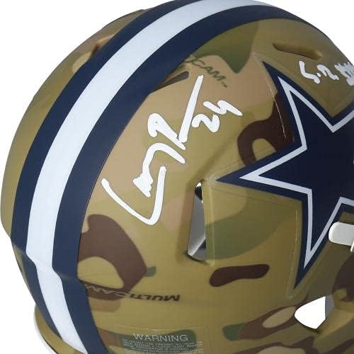 Larry Brown Dallas Cowboys autografou Riddell Camo Capacete de velocidade alternativa com inscrição SB XXX MVP - Mini capacetes autografados da NFL