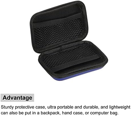 Patikil portátil portátil transportar bolsa à prova de choque azul 4,33 x 2,95 x 1,57 polegada para fones de ouvido Drive