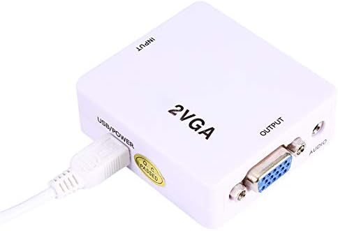 Jopwkuin HDMI para adaptador VGA, Mini HDMI2 VGA Support 1920x1080 Baixa potência fácil de usar plugue e reprodução