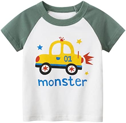 Crianças crianças meninas meninos carros imprimem manga curta Crewneck t camisetas tops tee roupas para crianças meninos