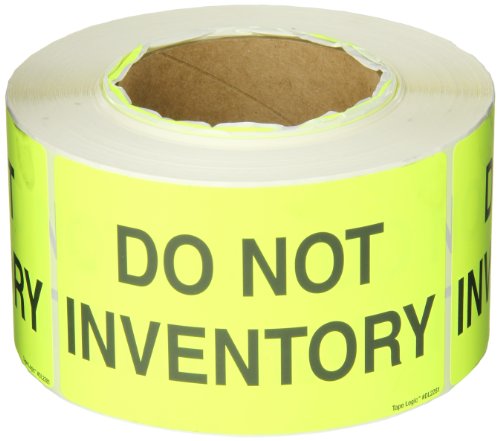 Lógica de fita Aviditi 3 x 5, não inventário adesivo de aviso amarelo fluorescente, para envio, manuseio, embalagem e movimento