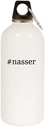 Molandra Products Nasser - 20oz Hashtag Garrafa de água branca de aço inoxidável com moçante, branco