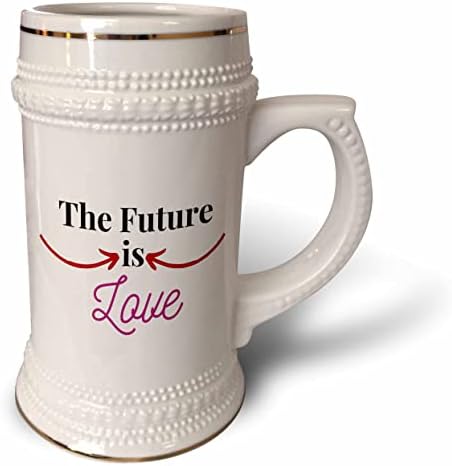 3drose text of the Future Is Love - 22oz de caneca de Stein