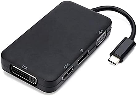 WJCCY 4-1-1 USB-C 3.1 Tipo C para HDMI DP DVI 4K VGA Multiport Cable Adapter Converter