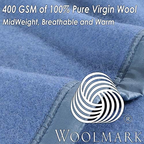 Poyet motte rivoli sólido 400gsm de cobertor de lã virgem, peso médio/pesado, lavável máquina lavável