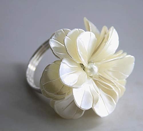 UXZDX CuJux Pearl Flower Napkin Ring Wedding Holiday Decoration, Holder de guardanapo por atacado 12 PCs