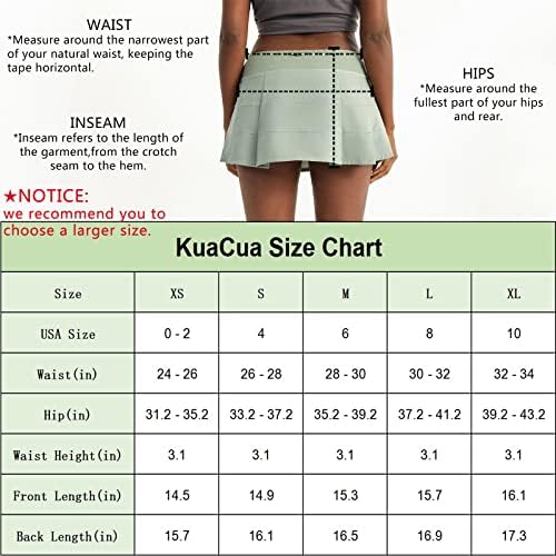 Saias de tênis plissadas femininas de Kuacua Skorts atléticos de gola alta com shorts 3 bolsos que executam saia esportiva
