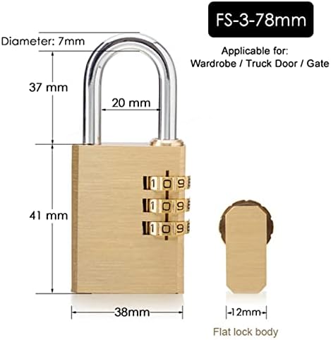 WTAIS Combinação digital Password Bloqueio de alta segurança Brass sólida Anti-drill Lock Código de bagagem de trava Bloqueios de mala 1pcs